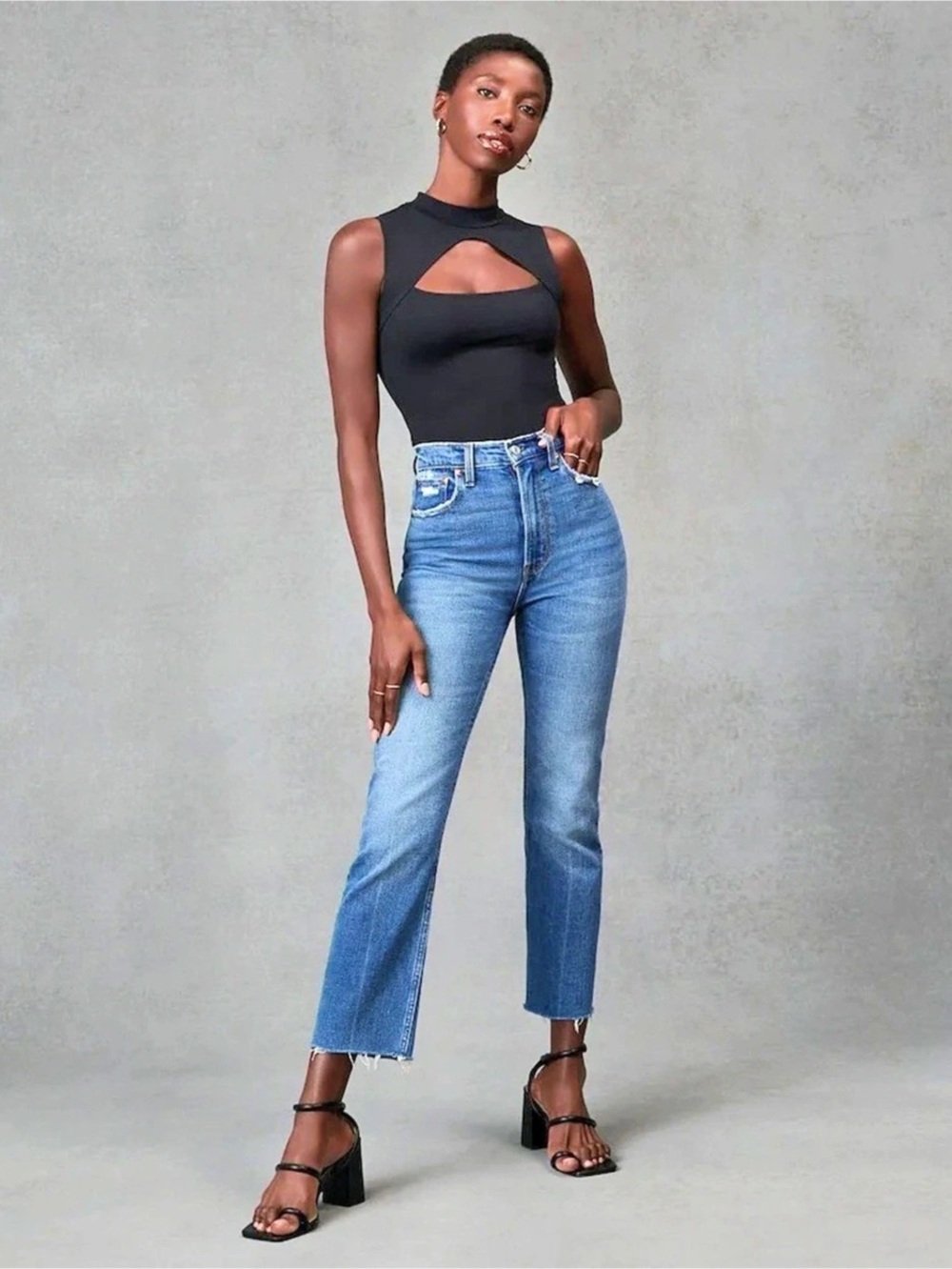 Abercrombie & Fitch The Ankle Straight Ultra High Rise Jeans Blue Small